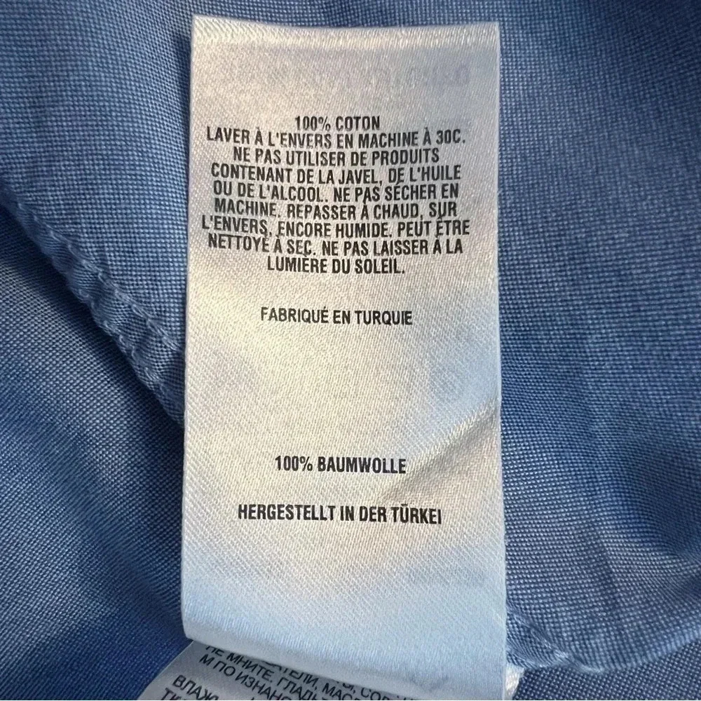 Ted Baker Chambray Blue Casual Button Front Shirt Men’s Size Large - Picture 8 of 10